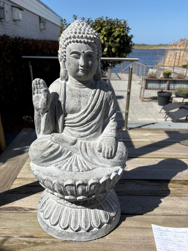 Boeddha in lotushouding kunststof, Ophalen, Zo goed als nieuw, Kunststof