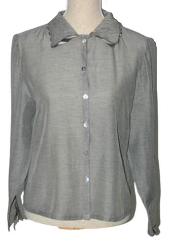 Evelin Brandt zijde-mix blouse, grijs, Mt. 40 / M, Maat 38/40 (M), Verzenden, Zo goed als nieuw, Evelin Brandt