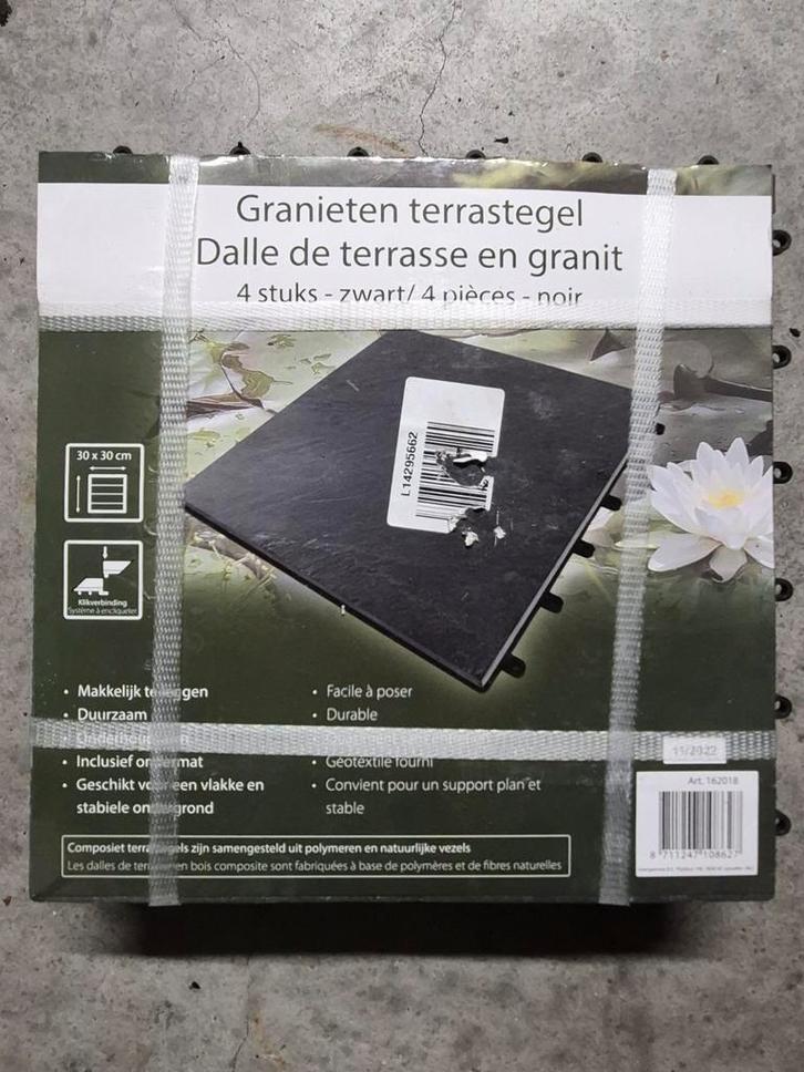Nieuwe Granieten Terrastegels 30x30 cm (4 stuks), Tuin en Terras, Tegels en Klinkers, Nieuw, Terrastegels, Natuursteen, Ophalen