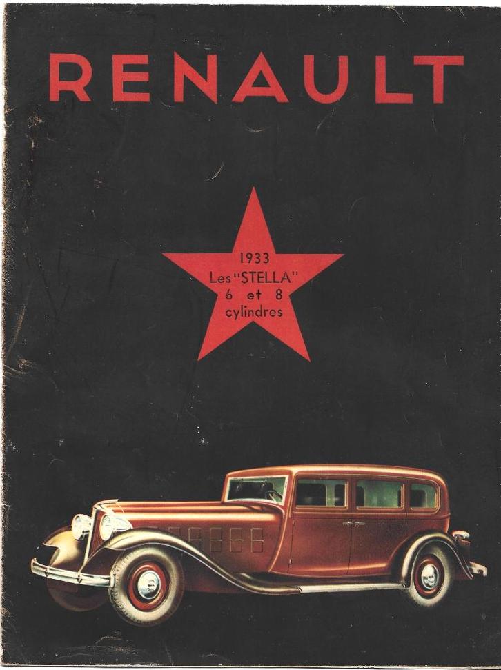 Renault Stella folder 1933 auto, Boeken, Auto's | Folders en Tijdschriften, Zo goed als nieuw, Renault, Ophalen of Verzenden