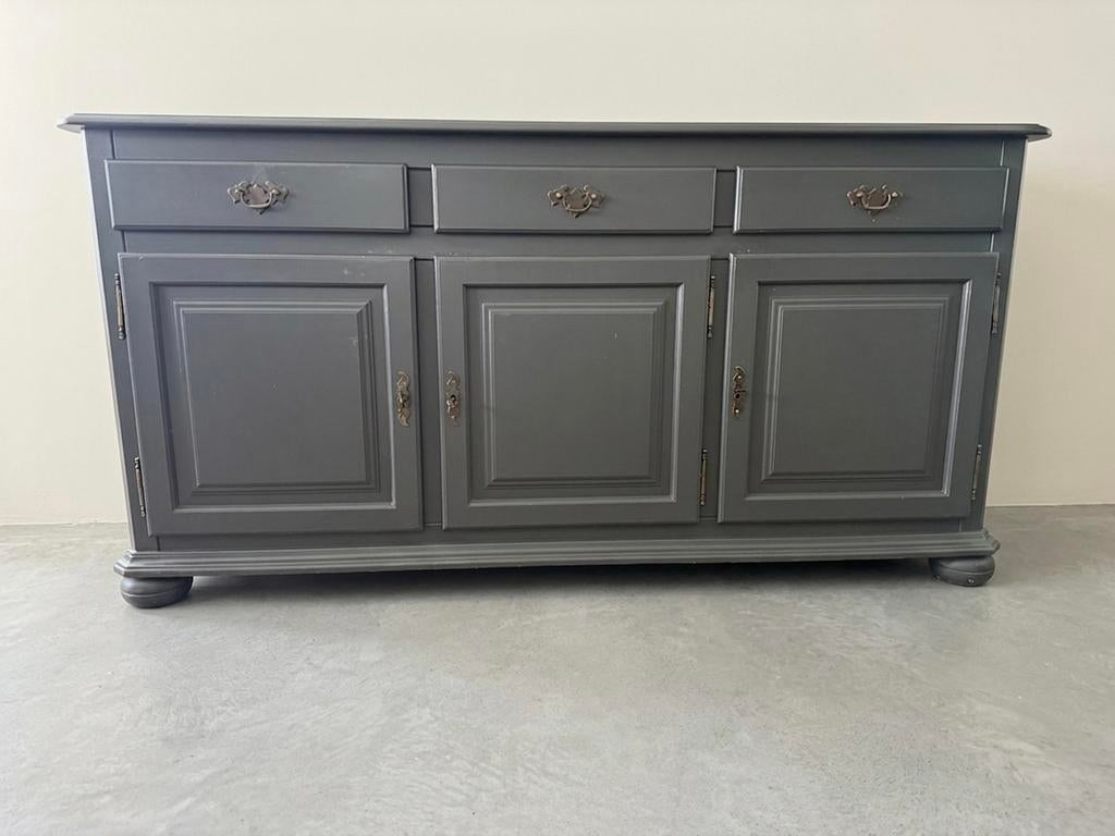 Donkergrijs dressoir / kast - Landelijke stijl, Ophalen, Gebruikt, 150 tot 200 cm, 25 tot 50 cm