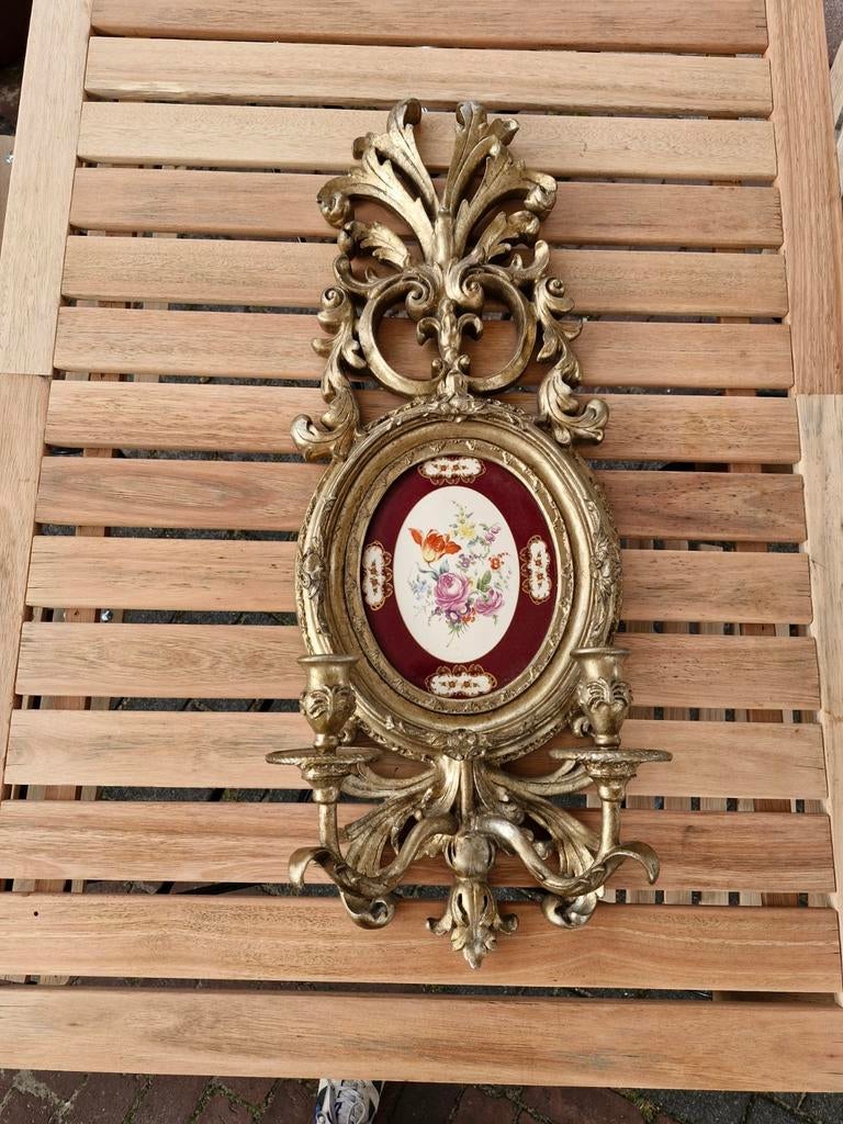 Gaaf barok zier wand kandelaar in zeer goede staat heeft gee, Antiek en Kunst, Curiosa en Brocante, Ophalen of Verzenden