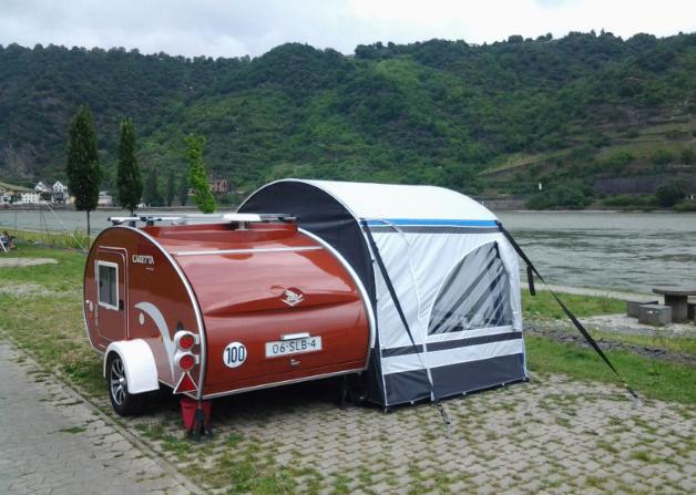 Fortex voortent Caretta of Gobanna 1500 mini caravan, Ophalen, Zo goed als nieuw, PVC, Overige merken