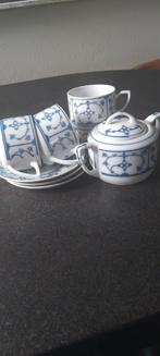 Puntgaaf Suikerpot met Kopjes - Blauw Delfts Patroon, Ophalen of Verzenden