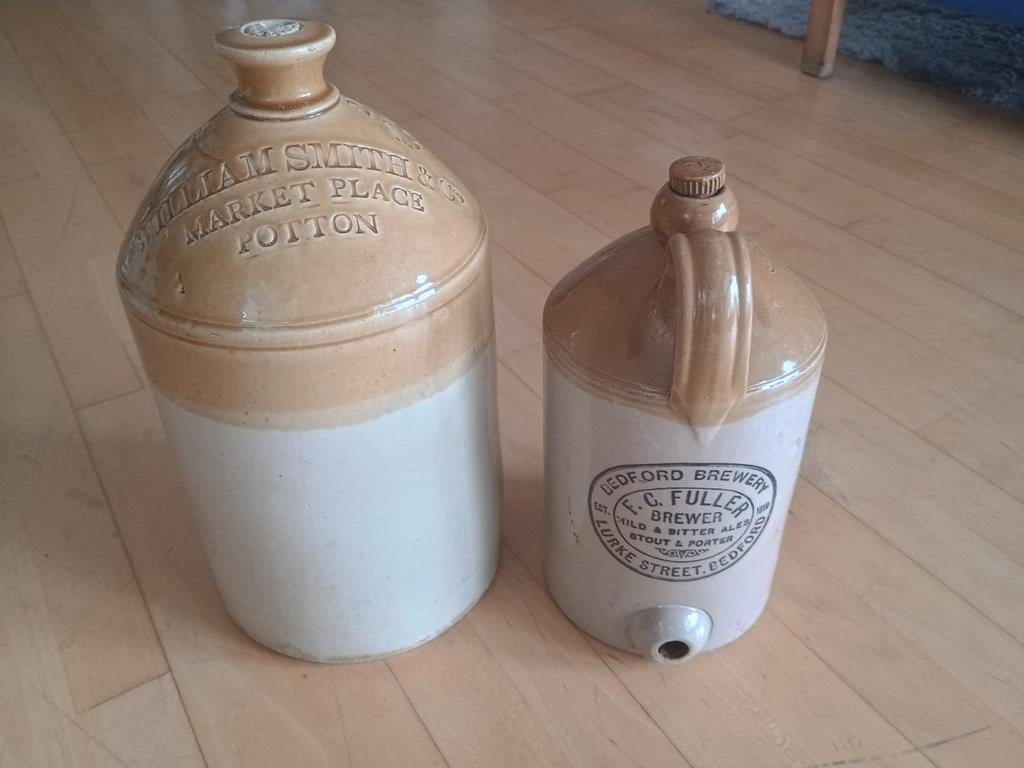 Antieke Engelse bierkruiken (set van 2), Ophalen, Gebruikt