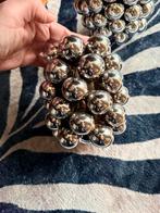 Set van twee zilverkleurige vazen, Overige materialen, Gebruikt, Overige kleuren, Ophalen of Verzenden