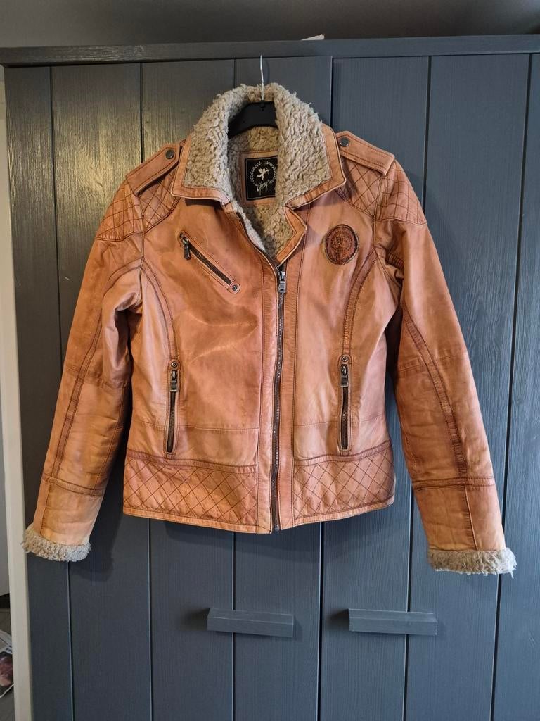 Gipsy leren dames jack maat L, Kleding | Dames, Jassen | Winter, Gedragen, Maat 38/40 (M), Bruin, Ophalen of Verzenden