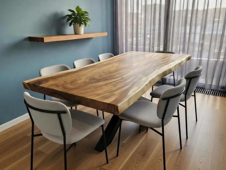 Prachtige suar boomstamtafels, bureaus van gebogen suarhout, Huis en Inrichting, Tafels | Eettafels, Zo goed als nieuw, 50 tot 100 cm