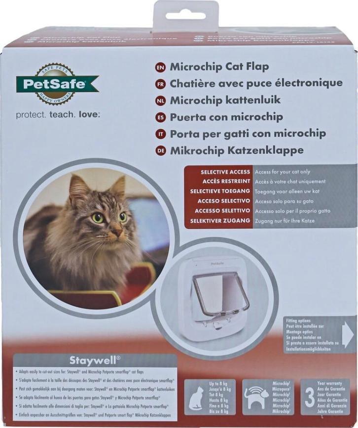 ACTIE PetSafe kattendeur microchip, wit. PPA19-16145 €59,95, Dieren en Toebehoren, Katten-accessoires, Nieuw, Ophalen of Verzenden