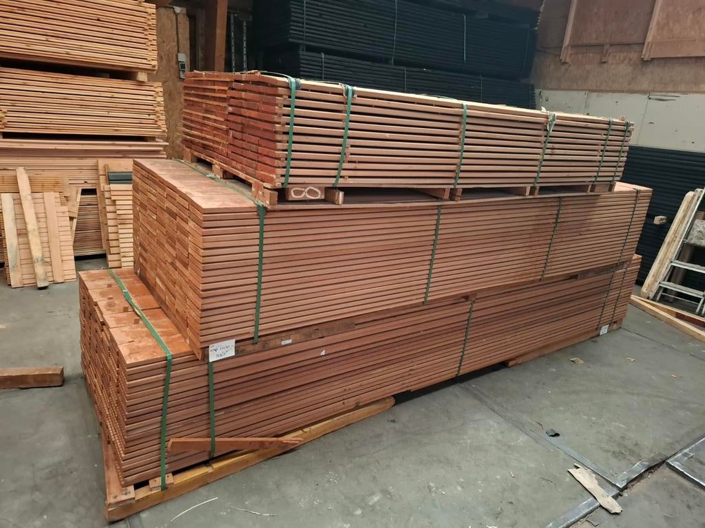 Hardhout vlonderplanken 395 cm kapur bezorgen mogelijk, Ophalen, Planken, Nieuw, Hardhout