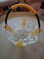 Glazen schaaltje met geel handvat, Ophalen of Verzenden