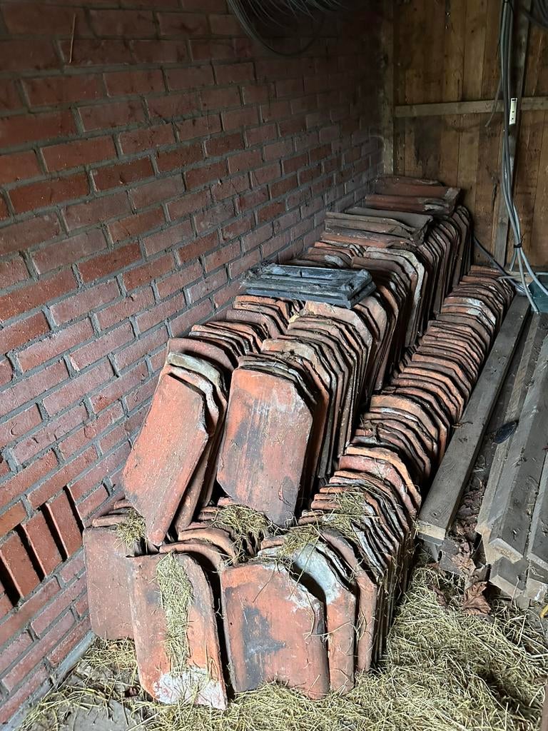 Oud hollandse rode pannen, Ophalen, Steen of Klei, Zo goed als nieuw, 15 m² of meer