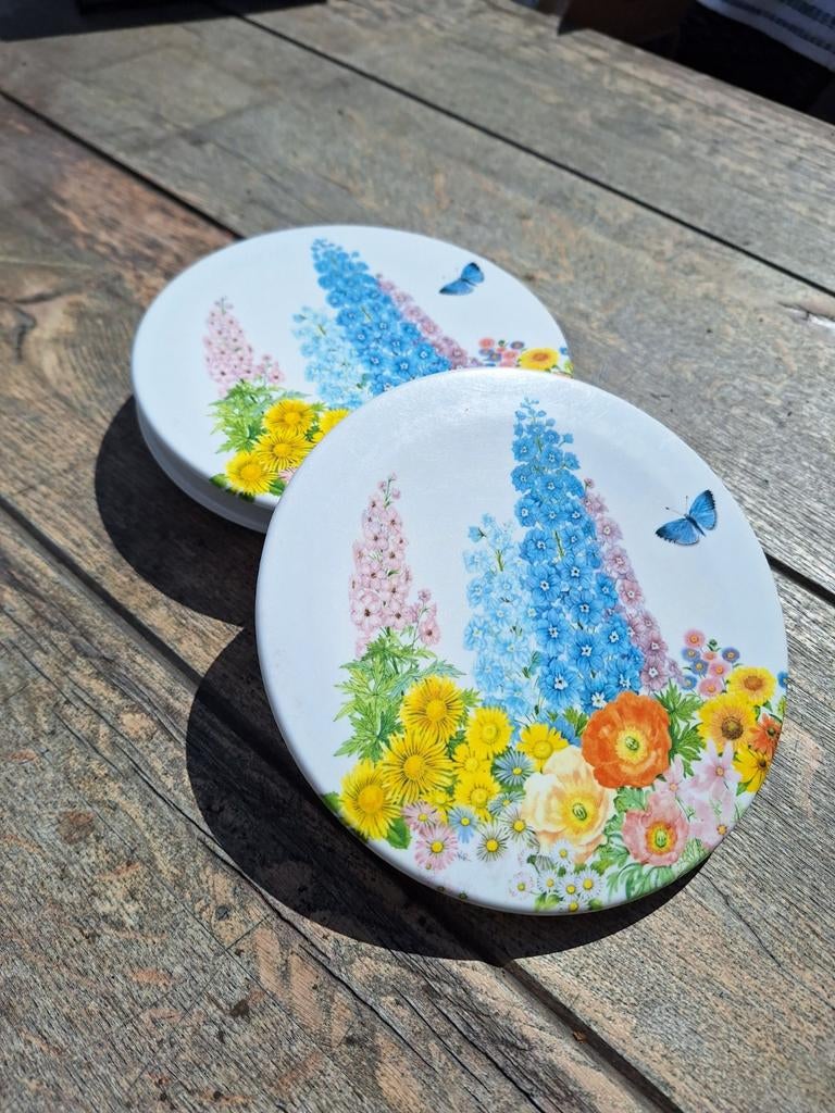 Set van 3 Vintage Mebel Italy Melamine Onderzetters, Ophalen of Verzenden, Gebruikt, Glas of Kopje