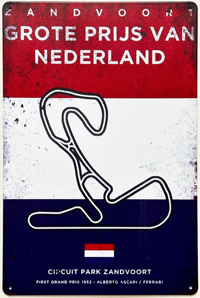 Formule 1 grand prix van Nederland reclamebord van metaal, Ophalen of Verzenden, Nieuw, Formule 1