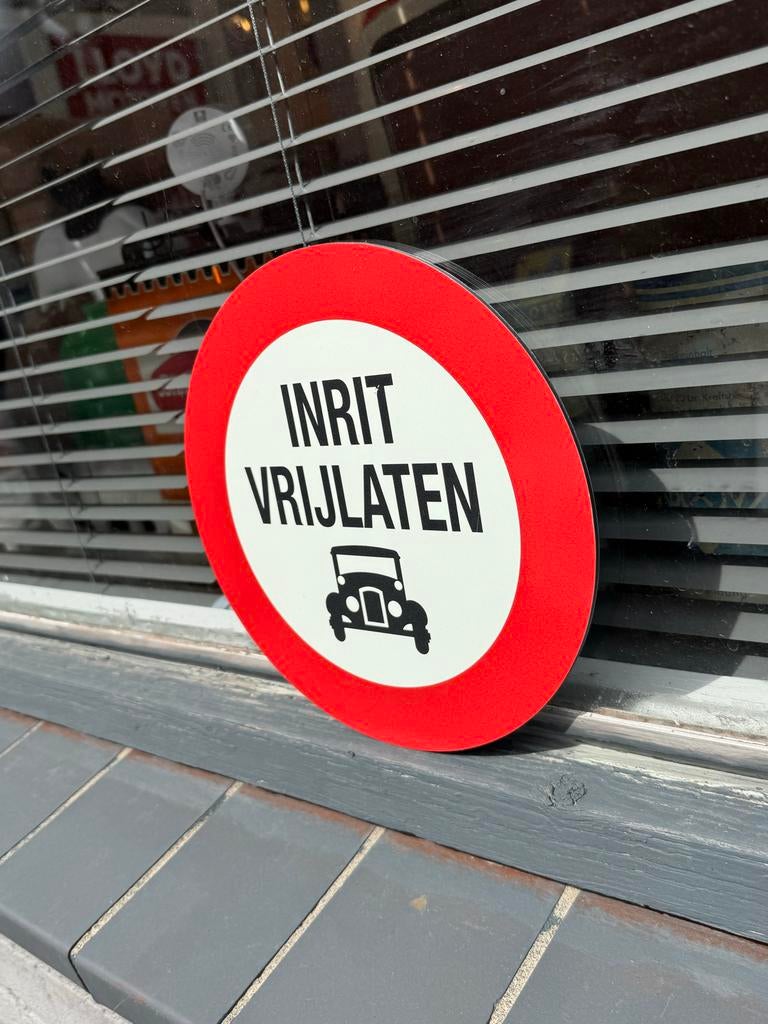 Inrit Vrijlaten Bord - Parkeerverbod Bord, ., Ophalen of Verzenden, Zo goed als nieuw, .
