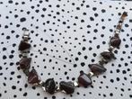Vintage zilverkl halfedelstenen schakelarmband armband boho, Ophalen of Verzenden, Zo goed als nieuw, Zilver, Met bedels of kralen
