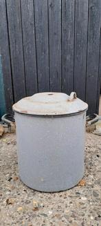 Grote emaille weckketel vintage bloempot pan plantenbak, Ophalen