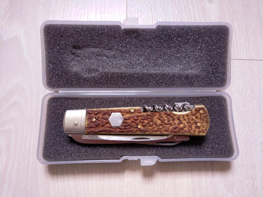 Puma 959 jachtmes Solingen zakmes hertshoorn verzamel stuk., Antiek en Kunst, Antiek | Overige Antiek, Ophalen of Verzenden