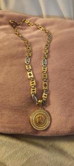 18 krt vergulde Magnum ketting met 18k verguld Rolex hanger, Ophalen of Verzenden, Zo goed als nieuw, Goud, Overige materialen
