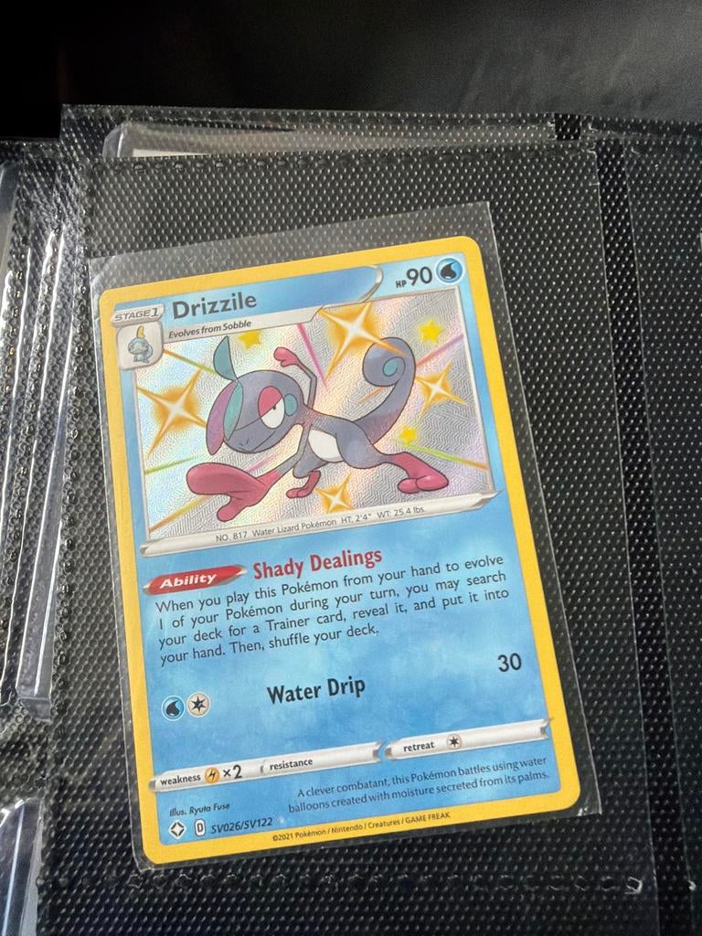 Pokémon Kaart Drizzile SV026/SV122 Shiny Vault, Ophalen of Verzenden, Zo goed als nieuw, Losse kaart, Foil