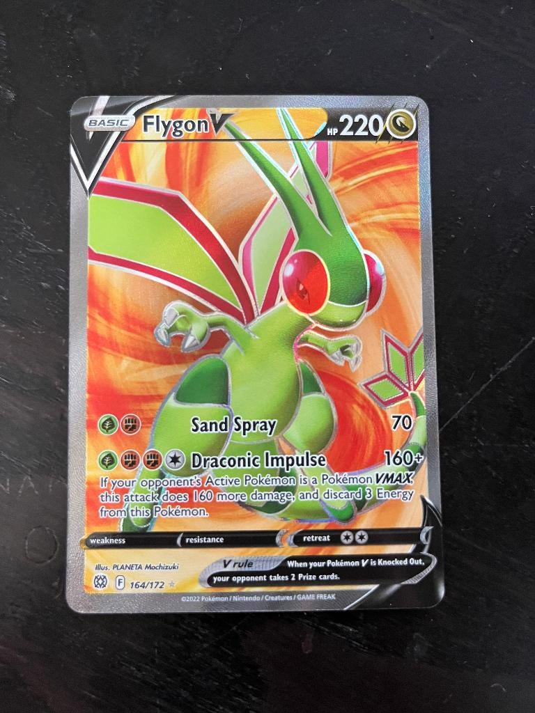 Pokemon kaart Flygon V (BRS 164), Ophalen of Verzenden, Nieuw, Losse kaart, Foil