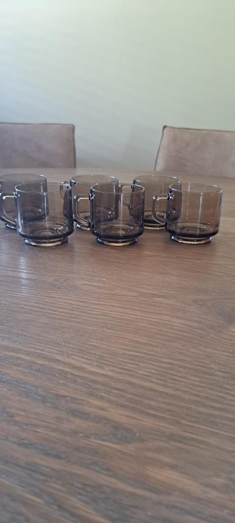 Vintage Douwe Egberts Thee/Koffie Glazen - Set van 6, Huis en Inrichting, Glas of Glazen, Gebruikt, Ophalen of Verzenden, Glas