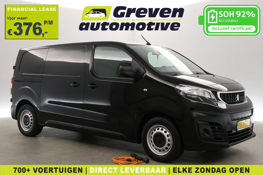 Peugeot e-Expert 75 kWh L2H1 | SOH 92% | Snelladen | Airco |, Auto's, Bestelauto's, 136 pk, Gebruikt, Zwart, 75 kWh
