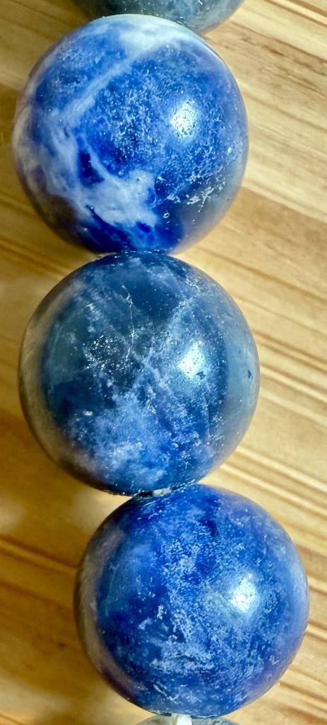 Sodaliet 8mm ronde kralen – keelchakra & derde oog, Nieuw, Ophalen of Verzenden, Steen of Mineraal, Met edelsteen