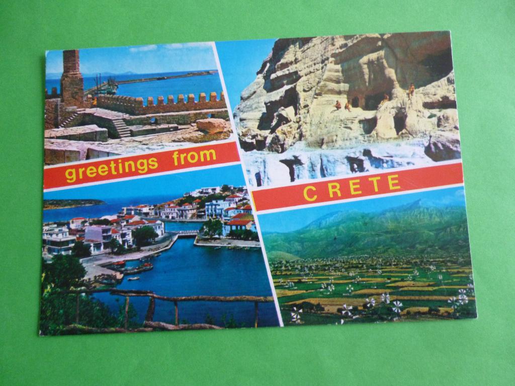 ansichtkaart Greetings from Crete Griekenland, Ophalen of Verzenden, 1980 tot heden, Gelopen, Overig Europa