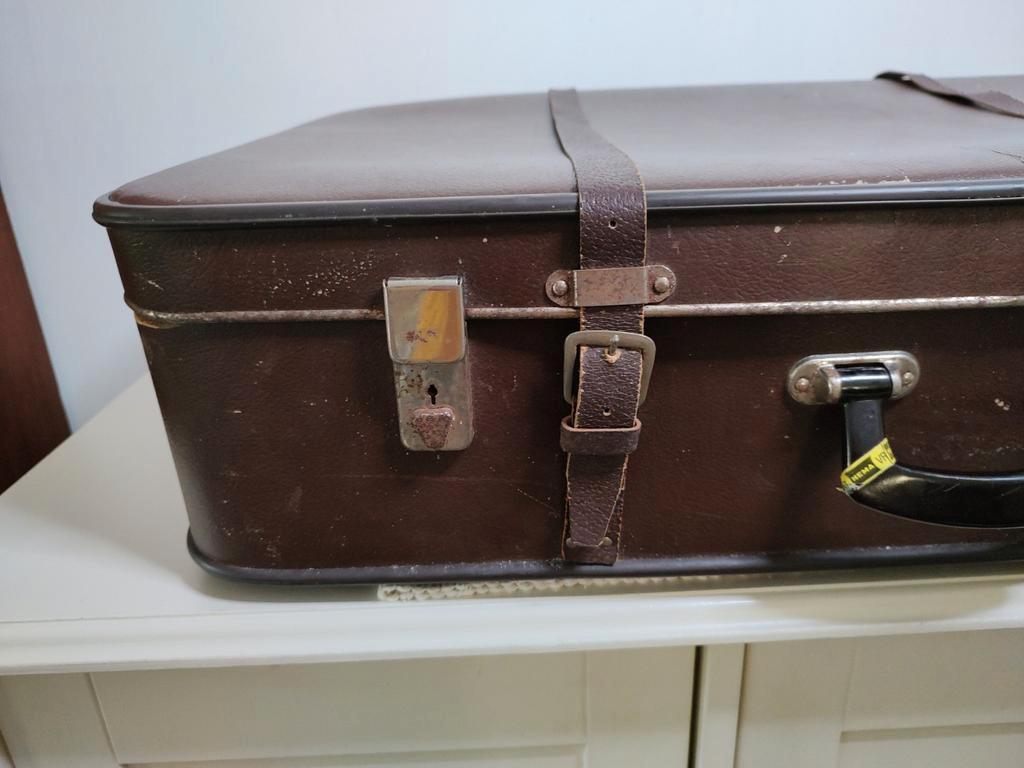 K466 VINTAGE jaren 60 koffer van geperst karton, Overige materialen, Gebruikt, -, Ophalen of Verzenden