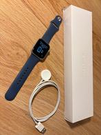 Apple Watch Series 6 (44mm), WiFi, Zilver met blauwe band, Ophalen, IOS, Zo goed als nieuw, Waterdicht