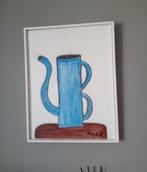 Klaas Gubbels Blauwe koffiepot schilderij, Ophalen of Verzenden