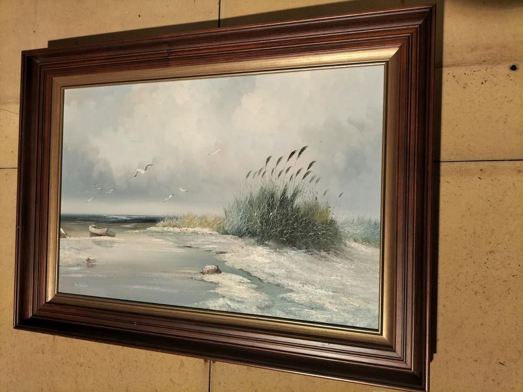 Olieverfschilderij gesigneerd A.v. Geffen, Antiek en Kunst, Kunst | Schilderijen | Klassiek, Ophalen