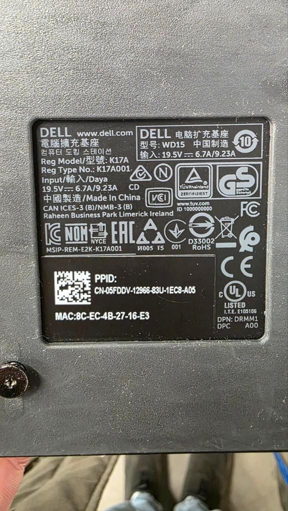 Dell WD15 Dockingstation met adapter *1000 stuks*., Computers en Software, Dockingstations, Gebruikt, Docking station, Laptop