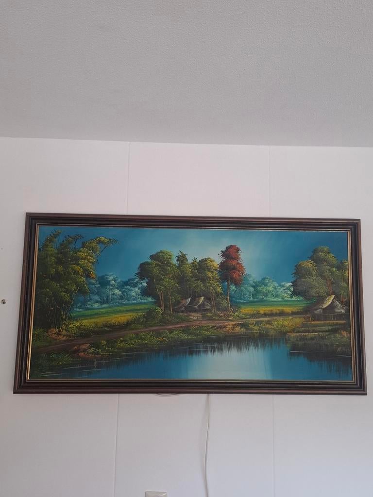 Mooi schilderij met Indonesisch landschap in goede staat, Ophalen