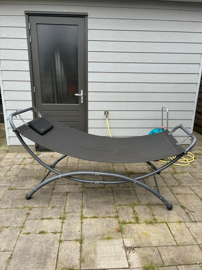 Hangmat met standaard - 2 meter ligvlak, Tuin en Terras, Hangmatten, Ophalen, Binnen, Gebruikt, Meerpersoons