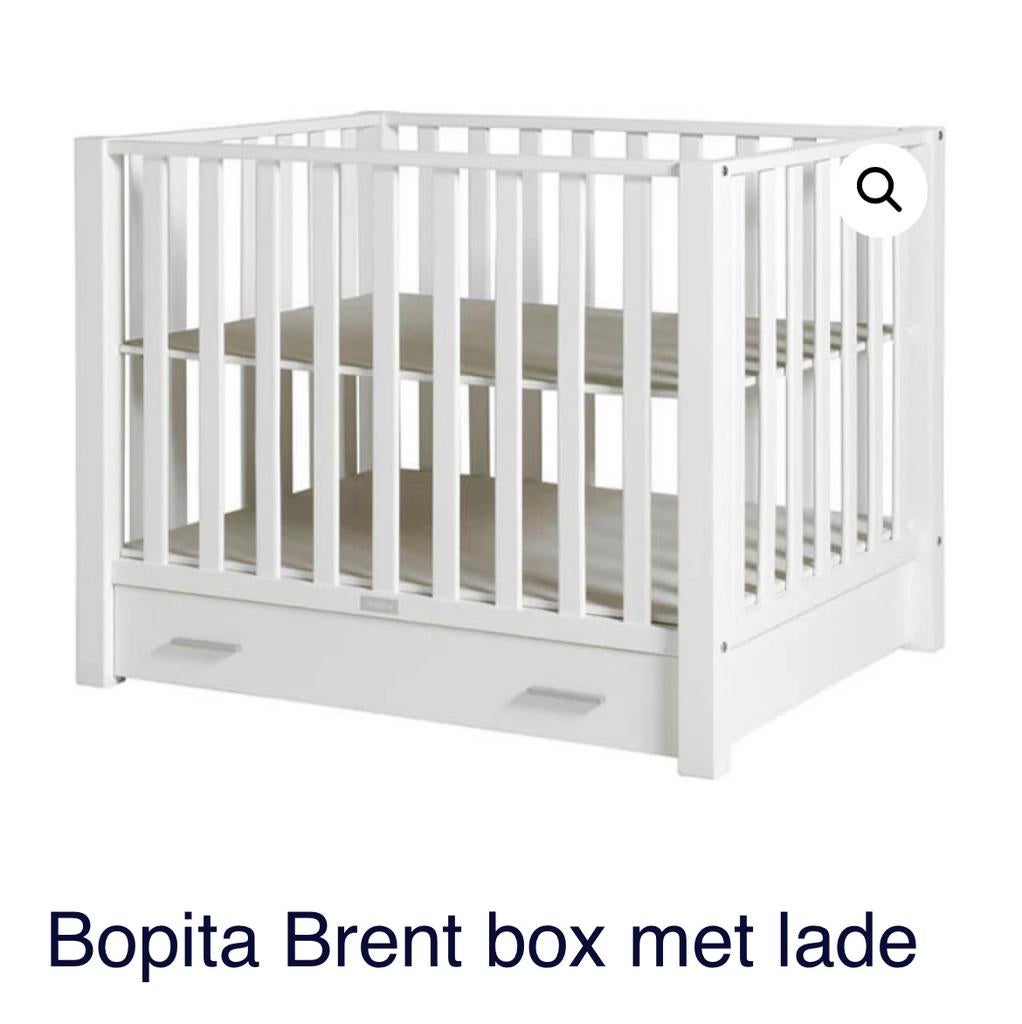 Bopita Brent box met lade en koeka boxkleed, Kinderen en Baby's, Boxen, Ophalen, Gebruikt, Vierkant, Lade