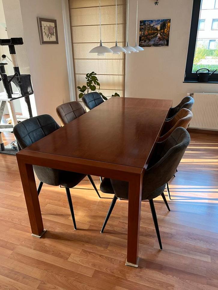 Uitschuifbare eettafel kersen massief hout - 160/210x90cm, Huis en Inrichting, Tafels | Eettafels, Gebruikt, 50 tot 100 cm, 150 tot 200 cm