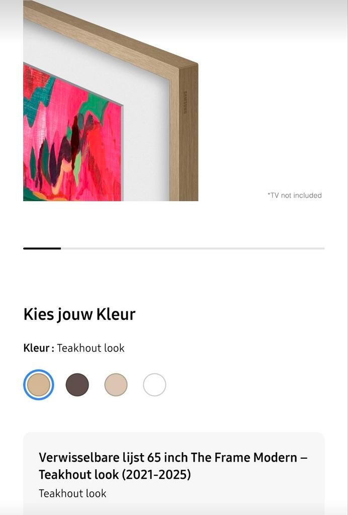 Samsung The Frame lijst 65 inch Teakhout look, Audio, Tv en Foto, Televisie-accessoires, Ophalen