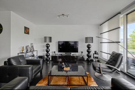 Zwarte leren bankstel 3+1 persoons, Gebruikt, Driepersoons, Leer, Ophalen of Verzenden