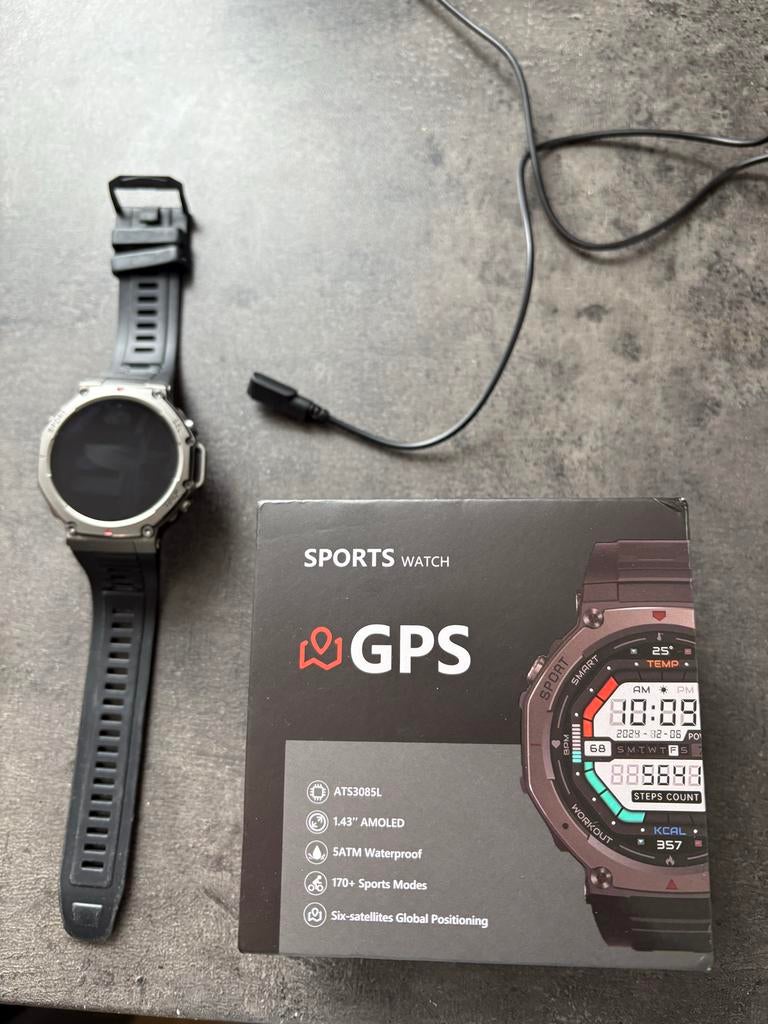 Sekoda GPS Smartwatch - Sport en Fitness Horloge, Ophalen, Afstand, Zwart, Zo goed als nieuw