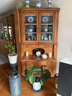 Antieke hoekkast / vitrinekast / secretaire, Huis en Inrichting, Kasten | Vitrinekasten, Ophalen, Gebruikt, Met deur(en), 200 cm of meer