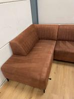 Mooie luxe suede bruine cognac goossens hoekbank - GEREINIGD, Huis en Inrichting, Ophalen, Luxe, Hoekbank, 300 cm of meer