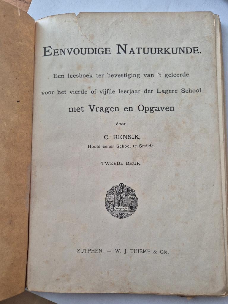 Antiek schoolboek natuurkunde  Bensik, Boeken, Natuurkunde, Zo goed als nieuw, Overige niveaus, Bensik