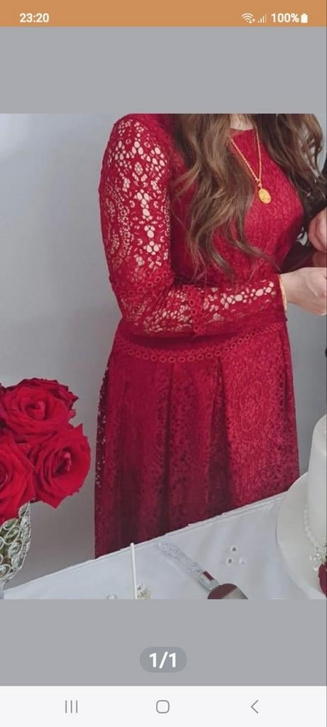 jurk rood maat 42/44, Galajurk, Maat 42/44 (L), Ophalen of Verzenden, Zo goed als nieuw