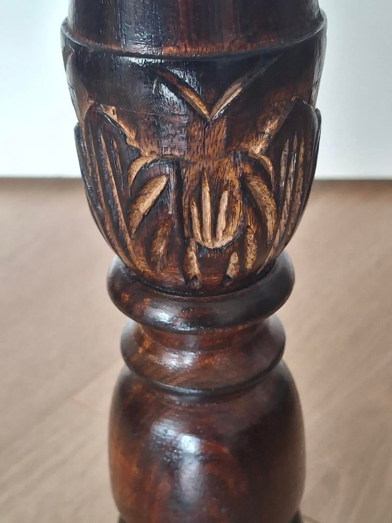 Houten kandelaar - antraciet - 10 x 30 cm - Woonwinkel