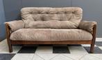 70 jaren Jean Gillion 2 zit sofa suède leer jatoba hout bank, Ophalen, Gebruikt, 150 tot 200 cm, Vintage