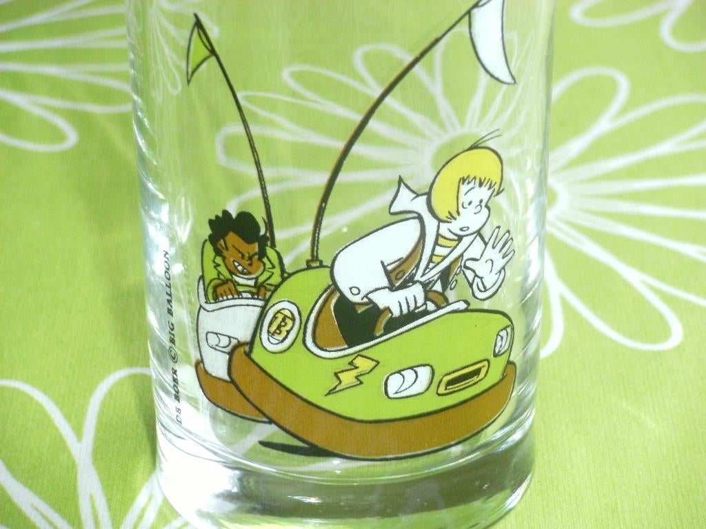 Glas Sjors en Sjimmie in  botsauto's - De Boer Big Balloon, Ophalen of Verzenden, Overige figuren, Zo goed als nieuw, Overige typen