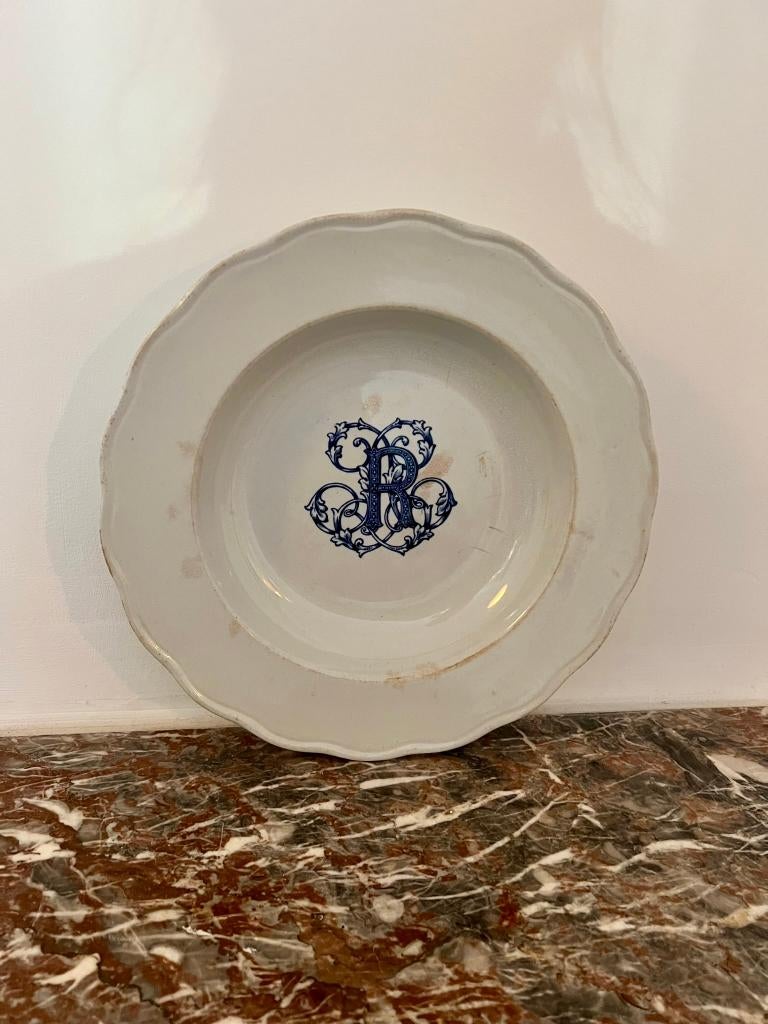 Antiek Engels Ironstone bord (19e eeuw) Paul Soulié Bordeaux, Ophalen of Verzenden