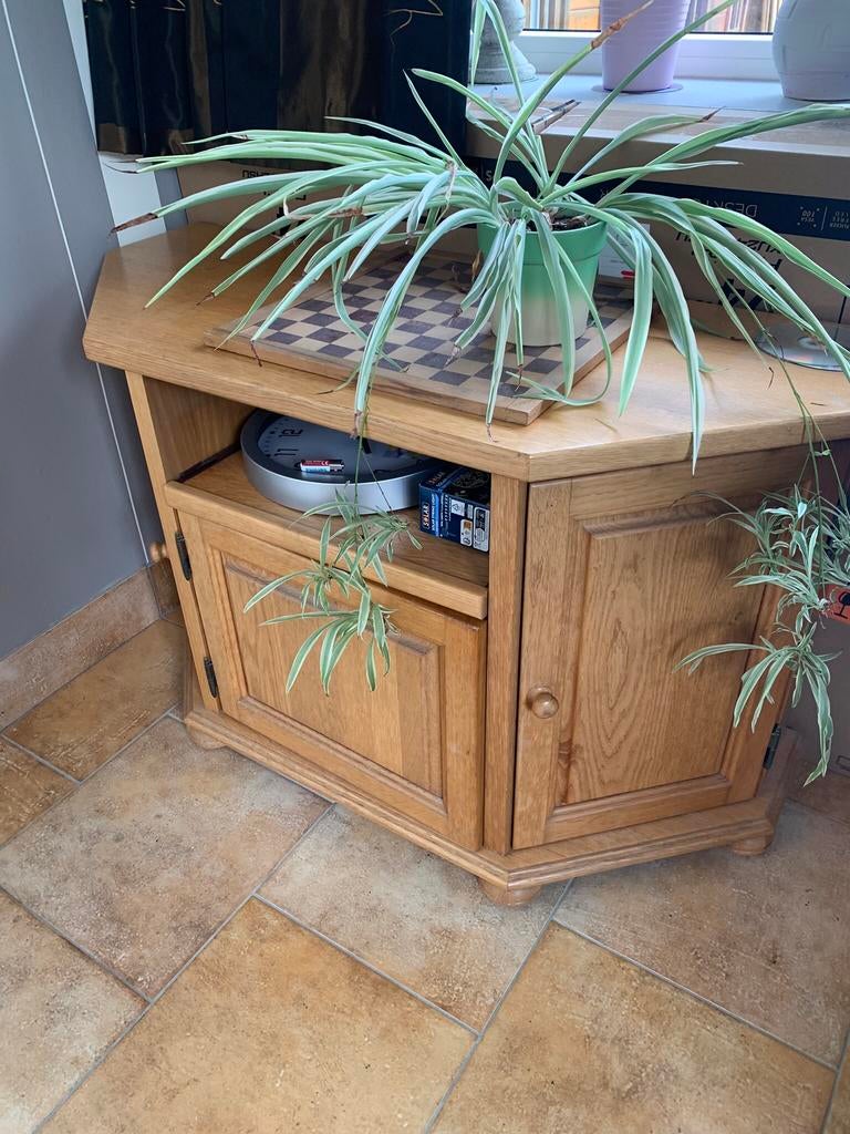 Tv meubel, blank eiken oerdegelijk, Ophalen, Gebruikt, Eikenhout, Minder dan 100 cm